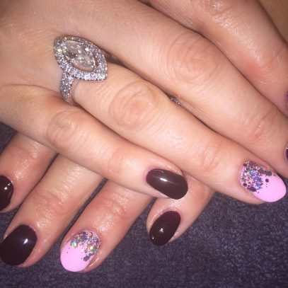 On the Dark Side 112 with Baby Doll 78 - Biosculpture Gel Nails